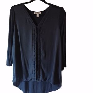 Dana Buchman 3/4 sleeve blk top sz L
